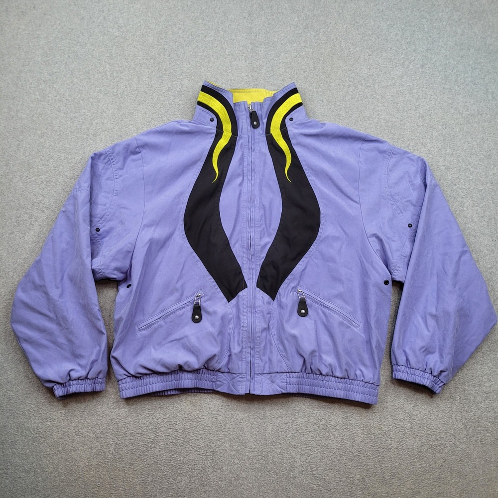 Jamie Sadock Golf Jacket Womens Medium Purple Graphic Full Zip Windbreaker